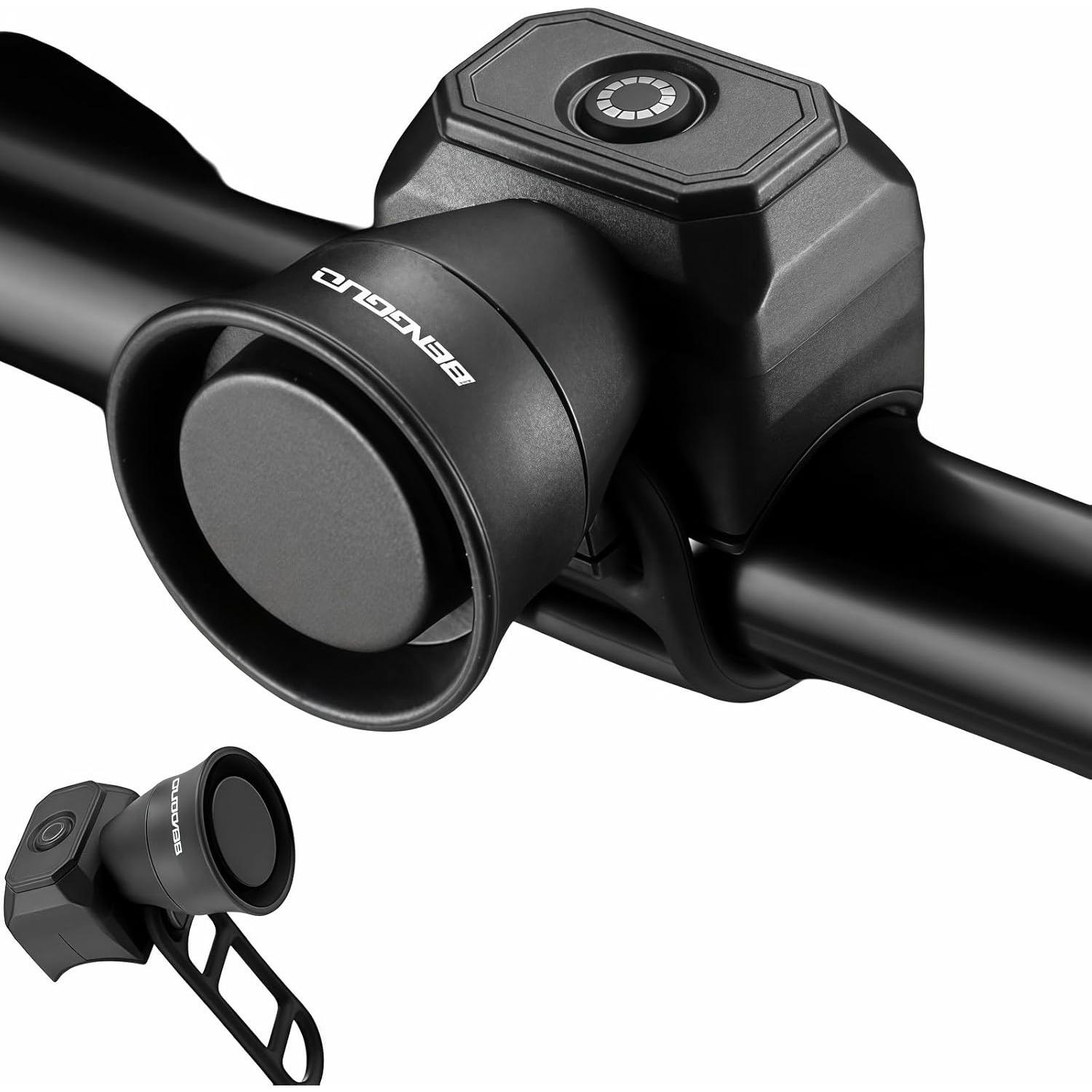 Loudest Bike Horn - Electric Bike Horns Loud Waterproof, Electronic Bicycle Horn for 22.2-32mm Handlebars, Easy Installation for Bike, Scooter, Ebike чёрный