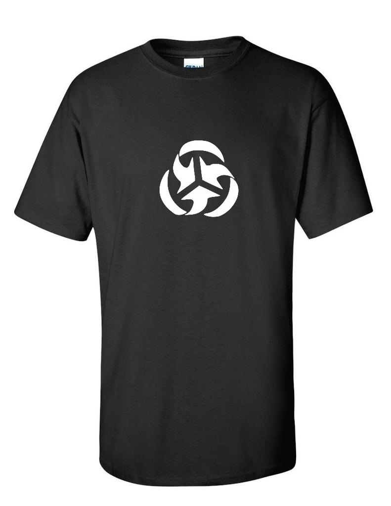 Trilateral Commission Symbol Logo David Rockefeller Black Cotton T-Shirt