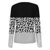 Women Fashion Patchwork Printing Lace Long Sleeve Casual Button Pullover Sweatshirt Top