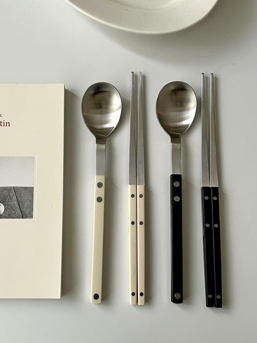 

Elegant Table Classy Daily Cutlery Set 6 Colors Spoon and Chopsticks Korean Cuisine Newlywed Housewarming Mint Blue