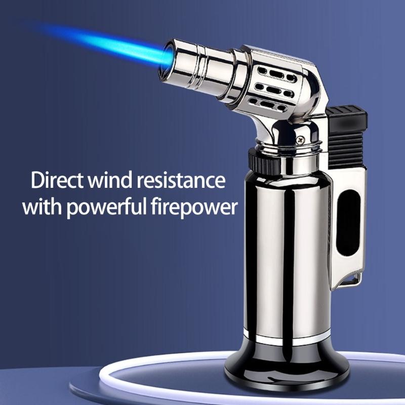 Adjustable Flame Refillable Lighter With Safety Lock And Metal Design For Craft Project Hiking Camping Ignition Gear