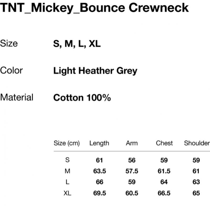 ThIs Is Never That Tnt Mickey Bounce Crewneck Light Heather Grey
