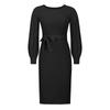 Damen-Strickkleid für Herbst und Winter, schmaler, plissierter, mittellanger Pulloverrock