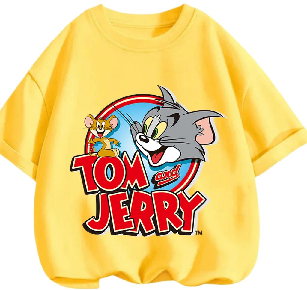 Urban Street Style Tom And Jerry T Shirt Summer Casual Short Sleeve Fashion Clothing For Kids