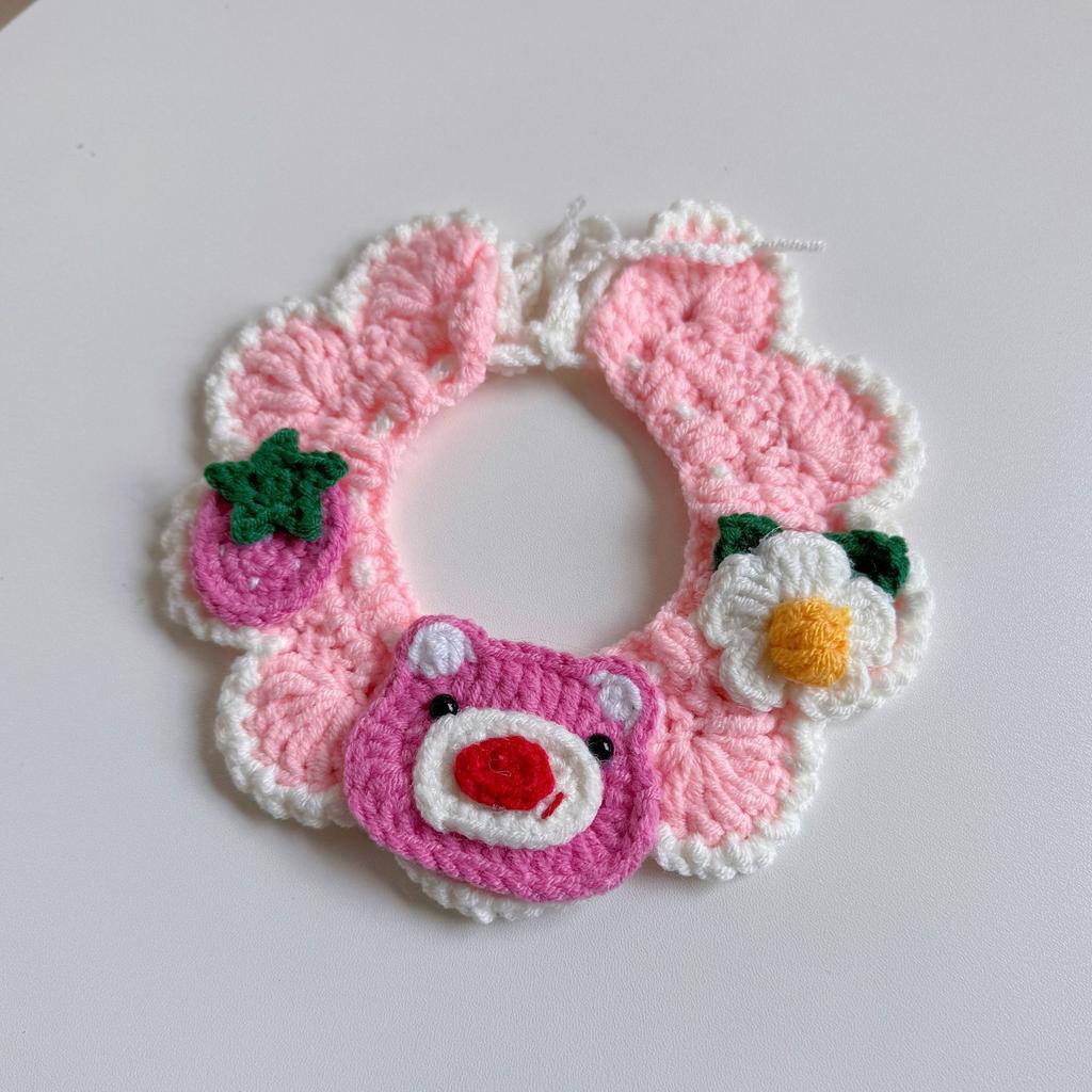 Wool Knitted Pet Cat Collar Autumn Winter Soft Neck Accessories for Small Medium Puppy Cosplay Party Chihuahua York Neck Wear