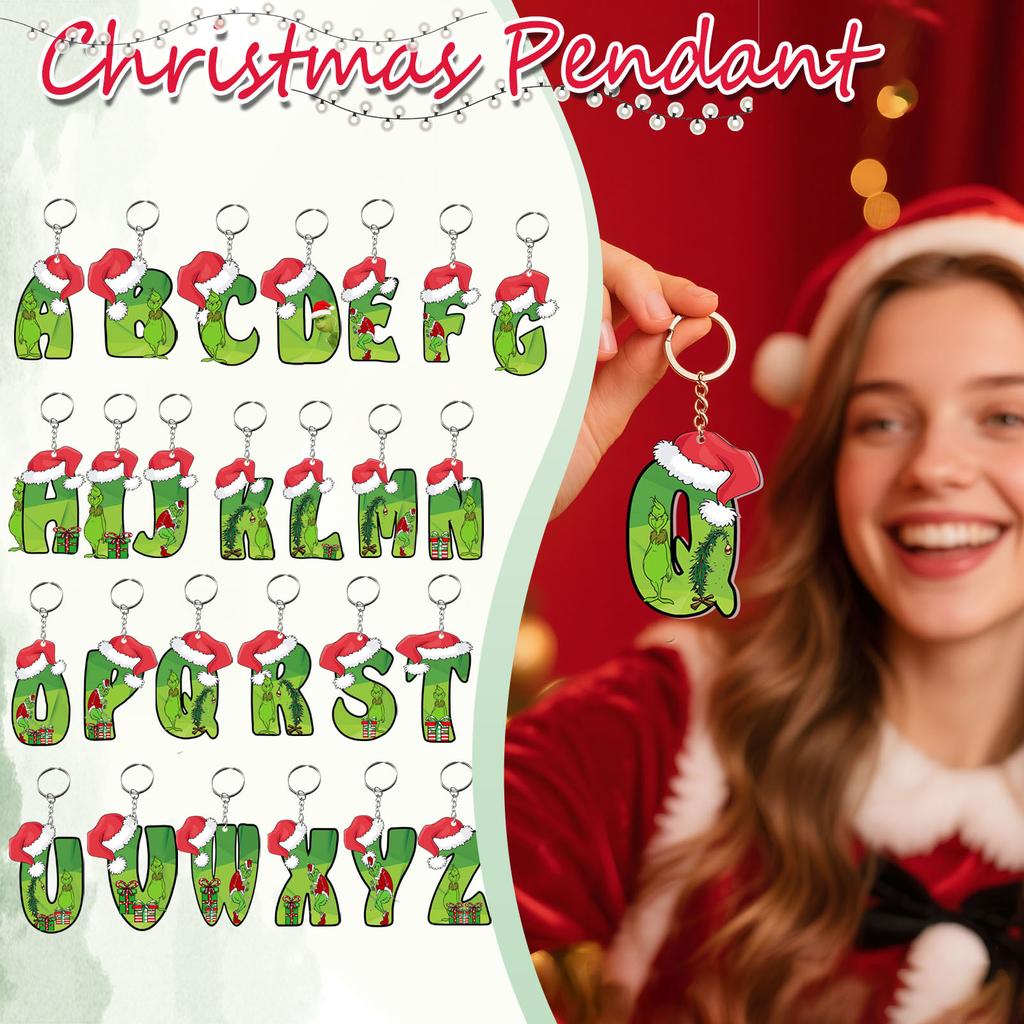 Santa 2D Flat Acrylic Christmas Tree Hanging Decoration Sports Car Decoration Flat Decoration Pendant