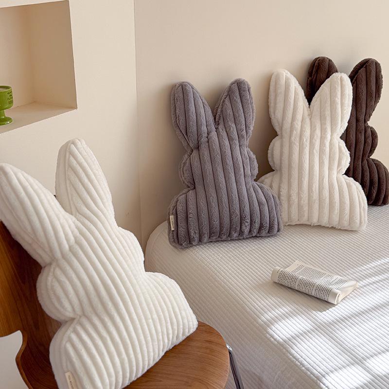 Striped Rabbit Plush Throw Pillow – Soft, Skin-Friendly Cushion for Home Decor Gift