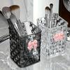 Cutie transparentă acrilică pentru depozitarea pensulelor de machiaj, organizator cosmetic de birou, depozitare rujuri, suport de afișare lac de unghii, suport tip raft pentru bijuterii