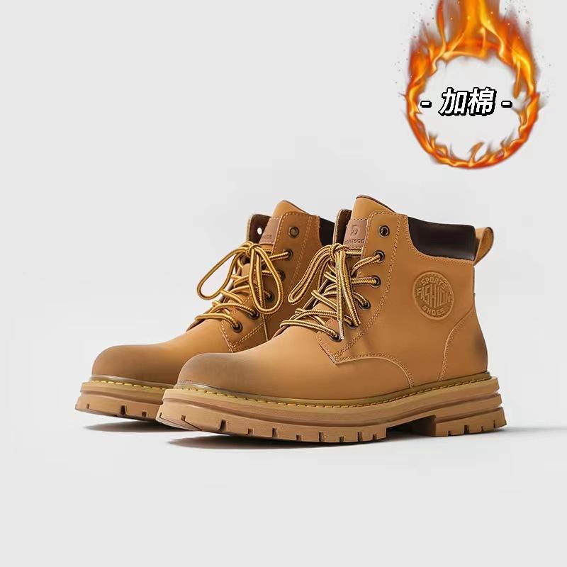 

2025 new couple rhubarb boots classic big head thick-soled wear-resistant mountaineering boots minimalist retro British Martin boots 40 women