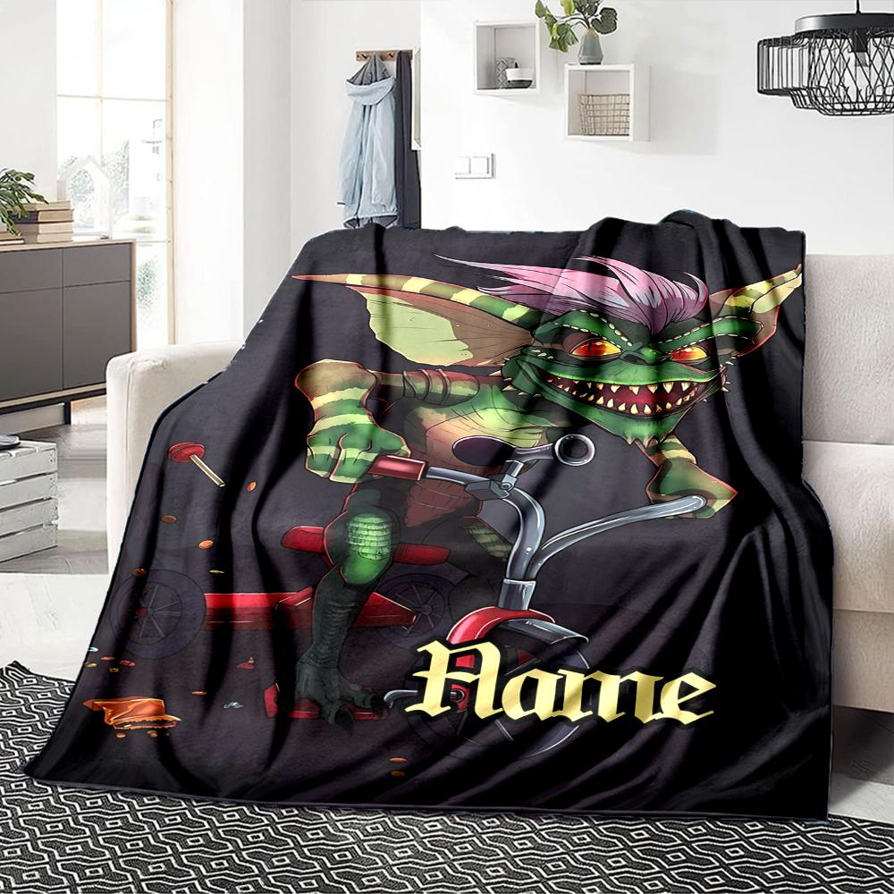 Custom Name Mysterious Creature Portrait Blanket for Couch & Bed, Plush Cozy Fuzzy Blanket Super Soft & Warm Blankets for Fall and Winter. 0908141