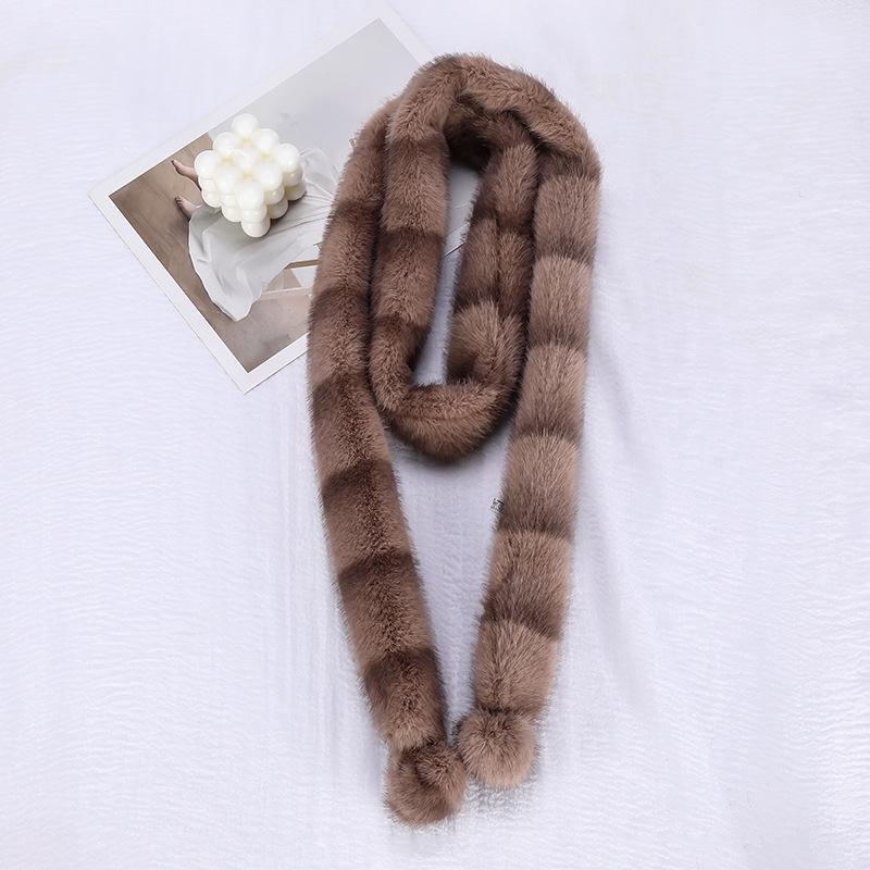 Korean Luxury Sausage Plush Scarf: Women's Long, Thickened Snood for Warmth & Style