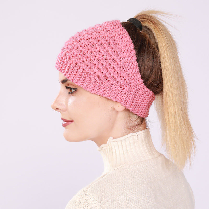 Hair Band For Women Autumn And Winter Warm Ear  Empty Top Hat Knitted Hair Band For Fashion Shows Outdoor Activities