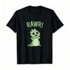 Rawr Niedlicher Dinosaurier Pullover Atmungsaktiv Und Bequem Kurzärmlig Rundhalsausschnitt Oberteil Geeignet Für Alle Jahreszeiten Tägliches Tragen Für Unisex