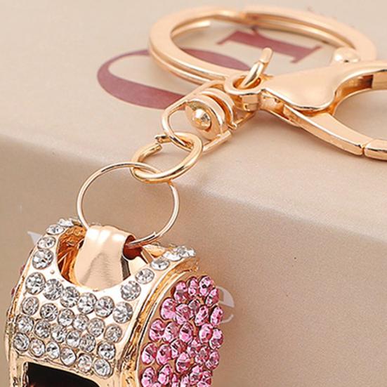 Keychain Alloy Electroplated Whistle Shape Key Chain with Dazzling Colorful Rhinestones Lobster Clasp Key Ring Backpack