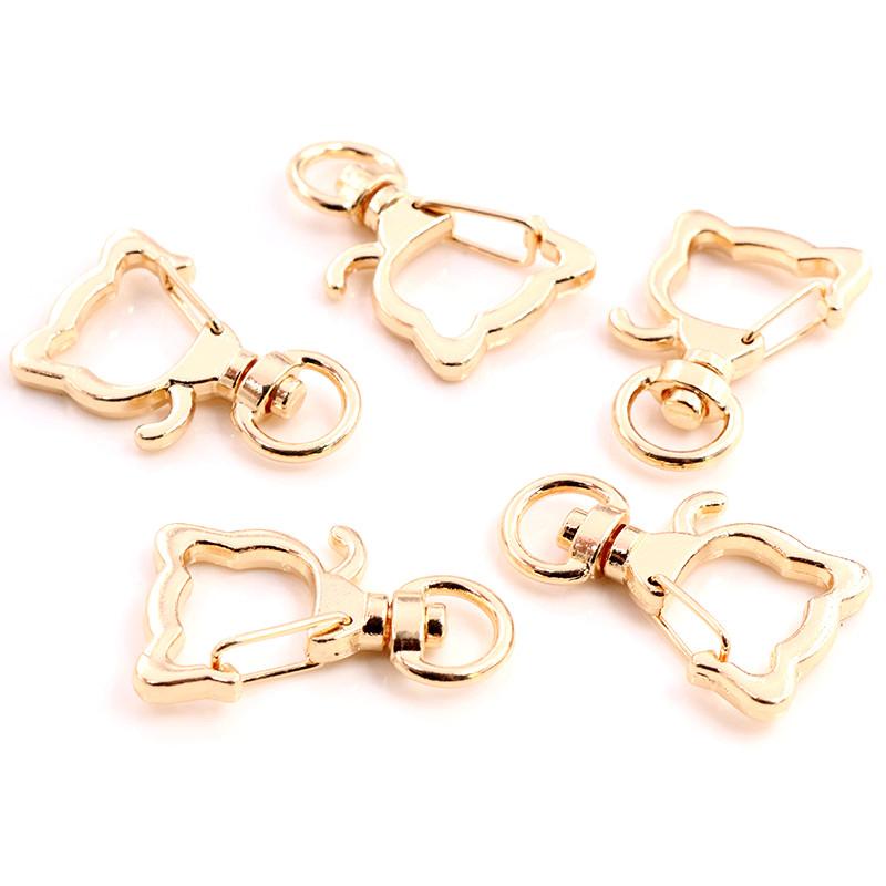 10pcs Cat Heart Snap Hook Trigger Clips Buckles For Keychain Lobster Lobster Clasp Hooks for Key Ring Clasp Jewelry Supplies