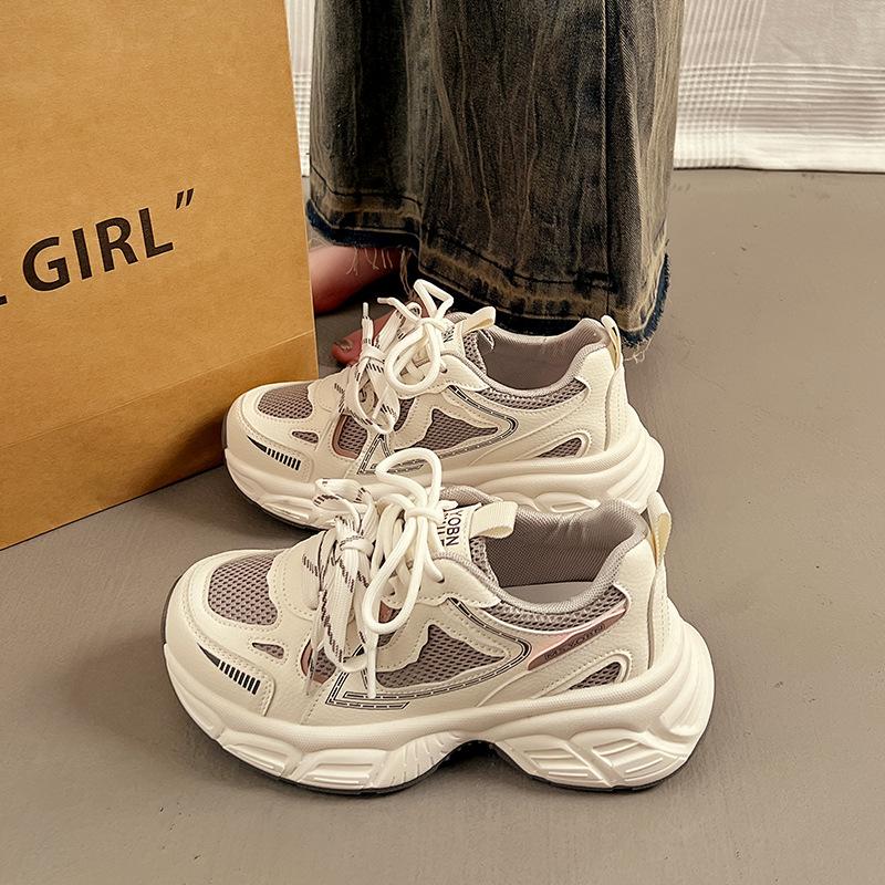 Dad Shoes Women's Spring New Trend Versatile Thick Sole Heightening Mesh Breathable Student Casual Sports Shoes KT-269