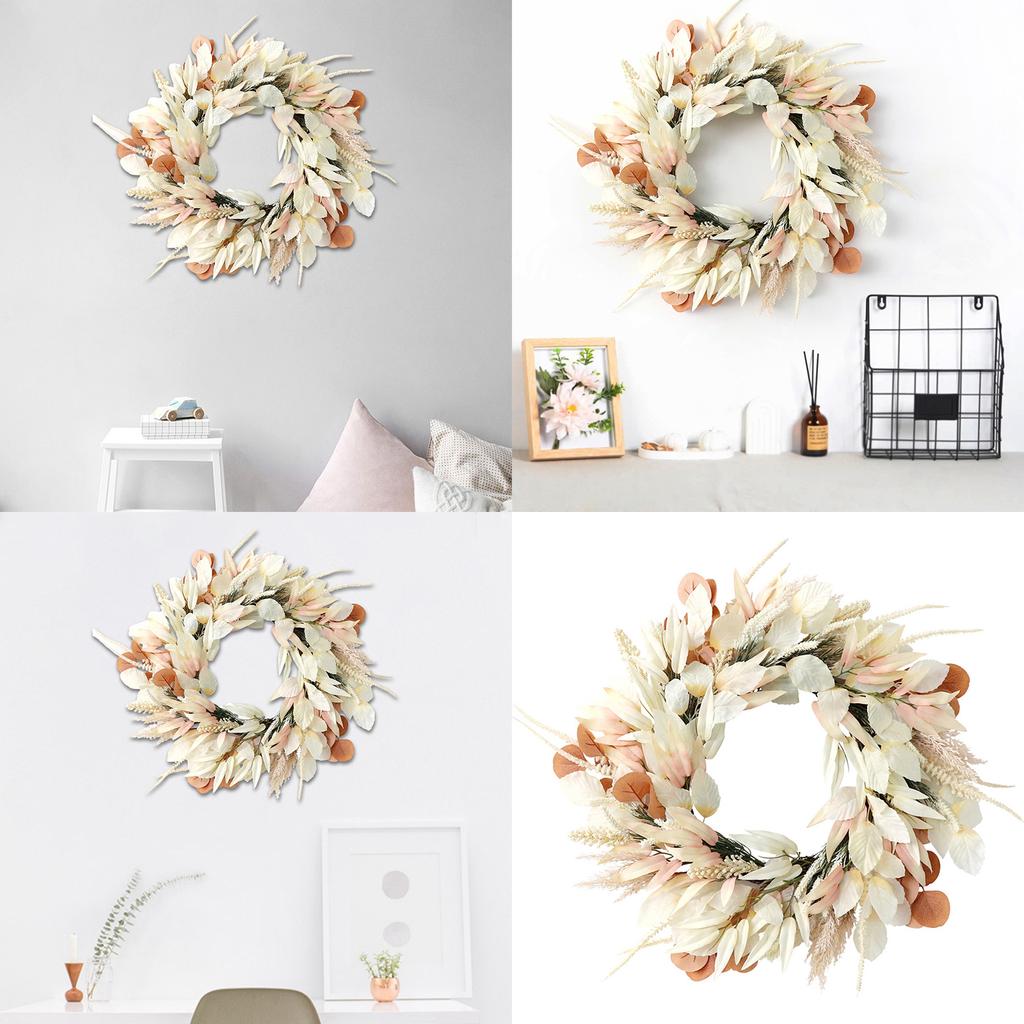 Artificial Ear of Rice Front Door Wreath for Window Hallway Farmhouses Home Decoration Thanksgiving Decoration Wreath
