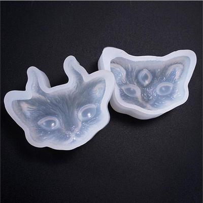 Moule en Silicone tête de chat à 2/3 yeux, fabrication de bijoux, moule artisanal, outil époxy