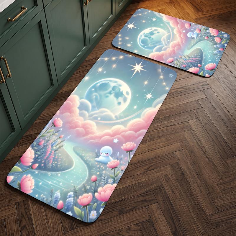 Marry Christmas (5) Flannel Kitchen Mat Soft Anti-Slip Kitchen Floor Runner Rug Kitchen Rug for Home Kitchen Decor