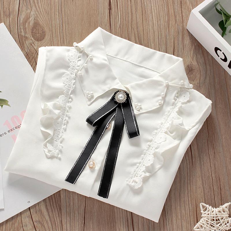 Jarní Bavlna Dívčí halenky Košile s dlouhým rukávem Jednobarevné topy Dětská klopa Do školy Oblečení Dětské topy