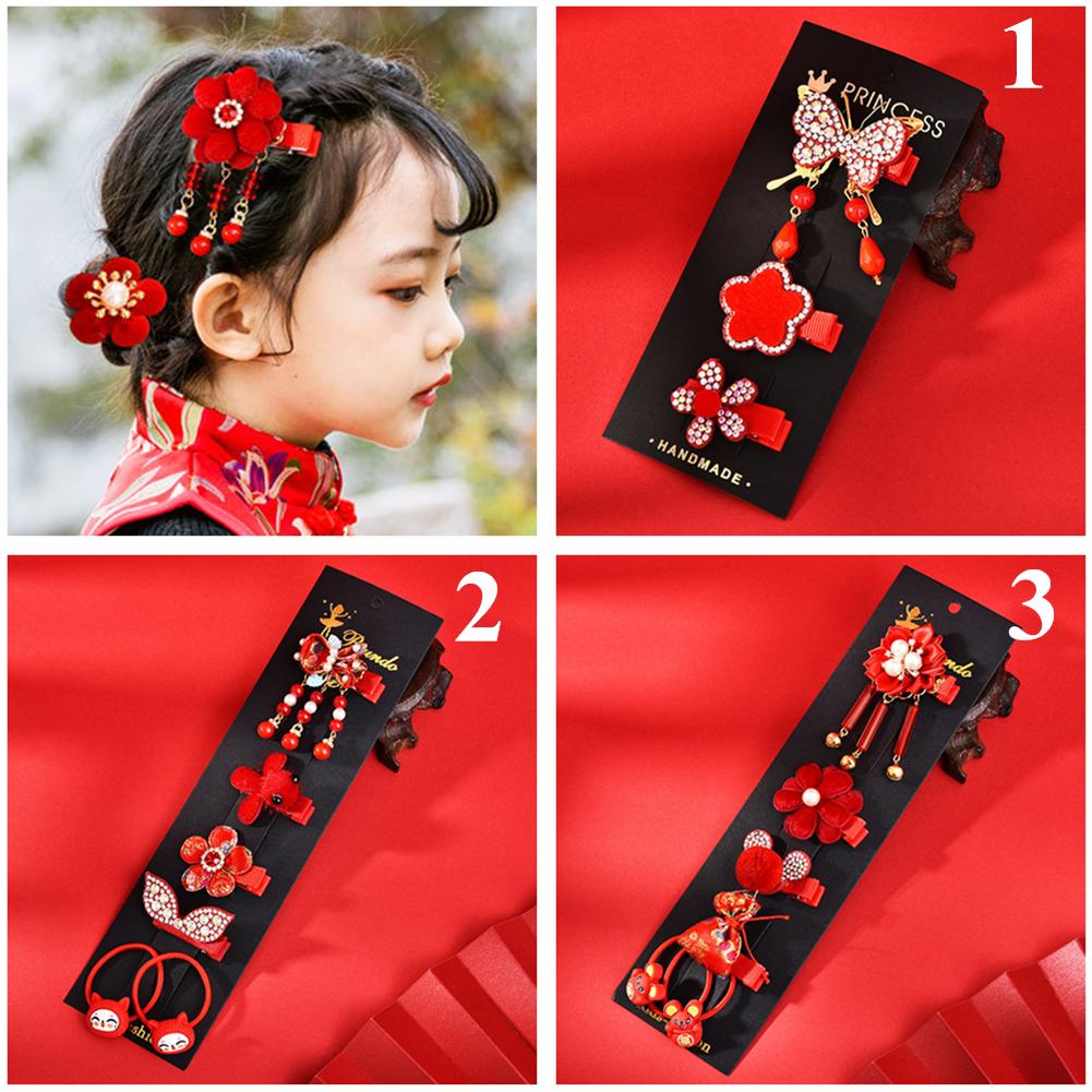 1 Set Of Hair Ornaments Multi-piece Alloy Chinese Style Girl New Year Hair Accessory