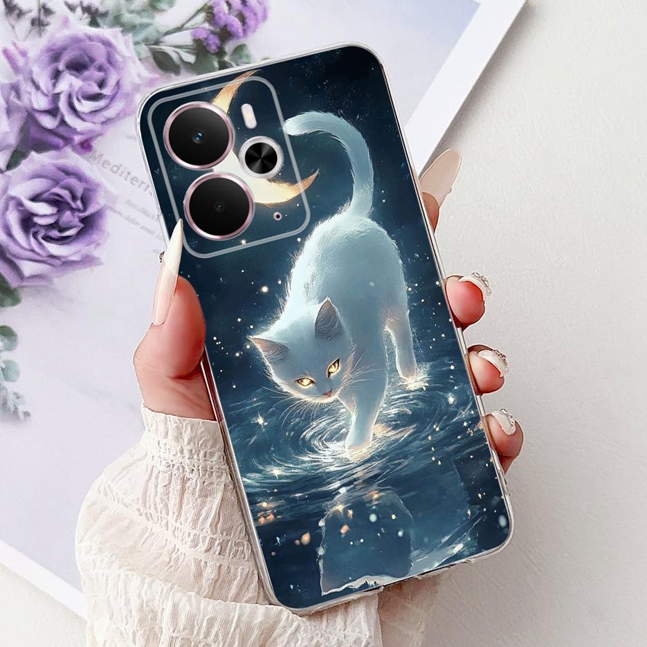 For Realme 14 5G Case RMX5075 Cool Dragon White Lion Painted Cover Soft Slim Phone Case For Realme 14T Realme14 T 5G Fundas Bags