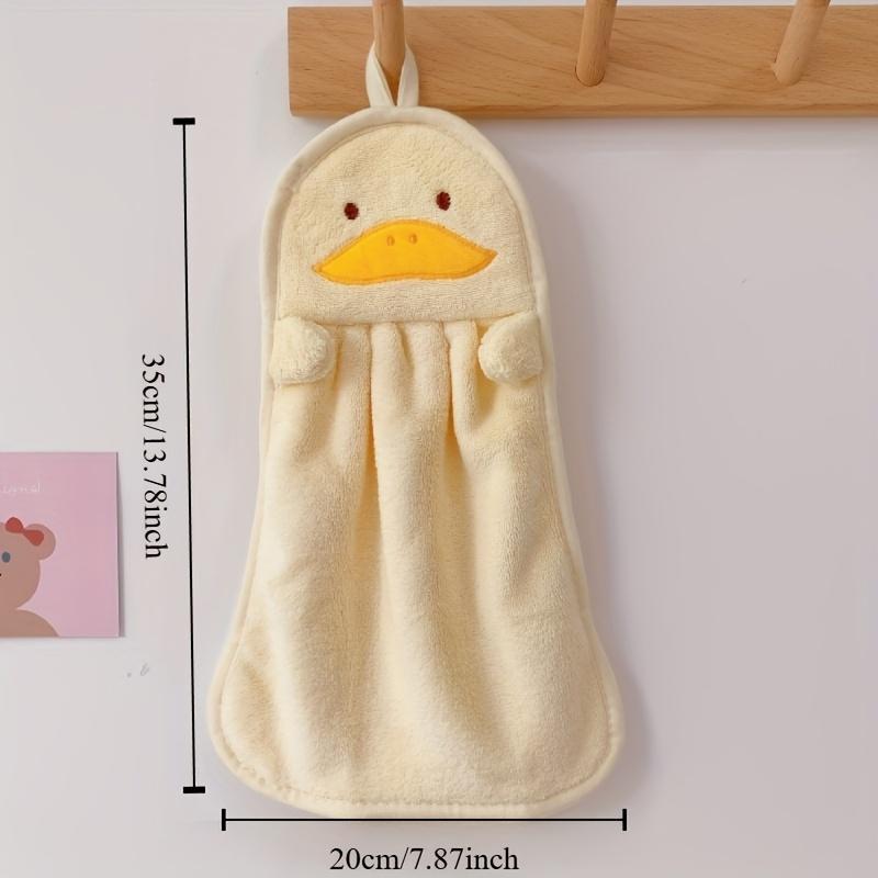 Cartoon Animal Hand Wipe Towels & Gloves - Duck & Penguin Shape, Soft Coral Fleece, Light Beige-Friendly Absorbent Lightweight Hangable