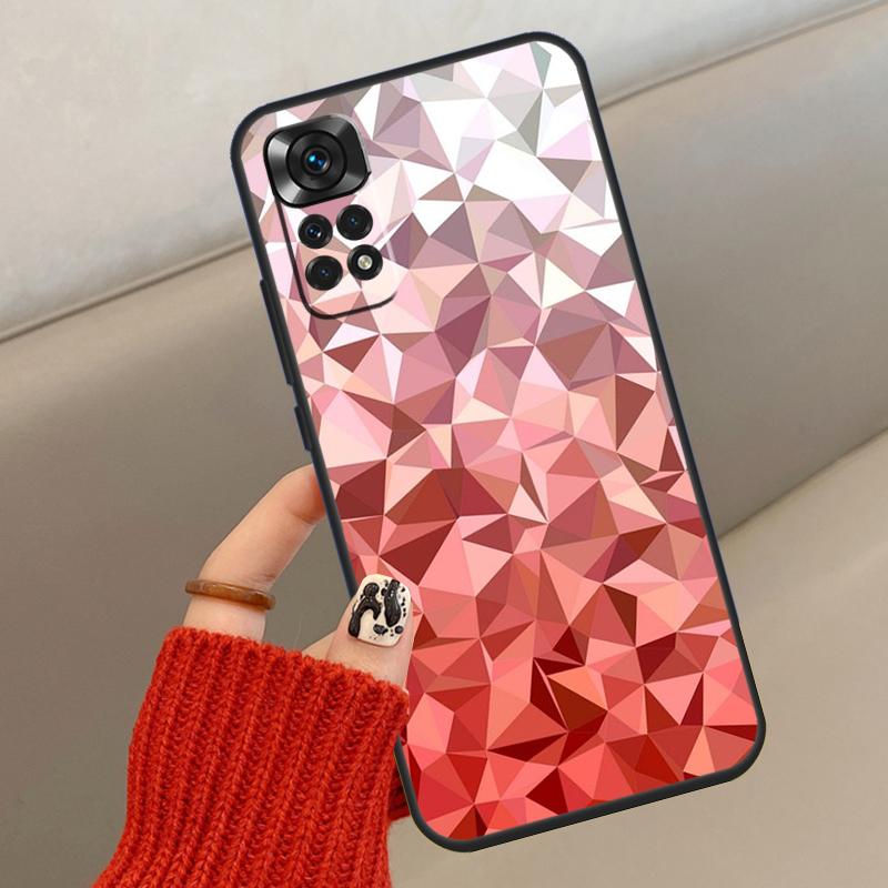 Geometric Abstract Crystal Case For Xiaomi Redmi Note 14 13 12 11 10 15 Pro Plus Cover For Redmi 15 15C 12C 10C 13C 14C