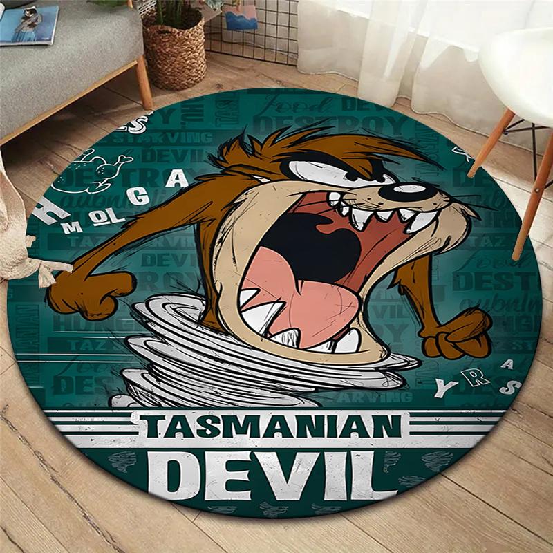 

Tazmanian Devil Round Area Rug,Carpet Rug for Living Room Bedroom Sofa Playroom Decor,Non-slip Floor Mat 80cmx80cm