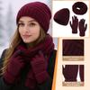 Knitted Hat, Scarf And Gloves Three-piece Set Knitted Imitation Cashmere Wool Scarf And Hat Set