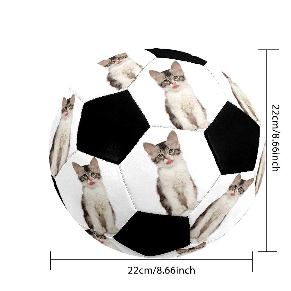 Curious Kitten Portrait Customized picture Size 5 Soccer football Machine Sewn Indoor/Outdoor Universal Football Personalized Printing soccer
