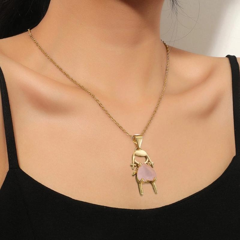 Chic Girl Boy Couple Necklace Pendant Neckwear Adjustable Matching Necklaces Show Your Love with Style for Everyday Wear