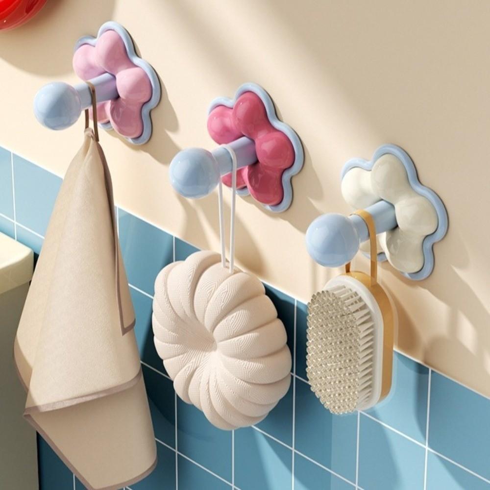 6PCS/SET Plastic No-drill Hook Stable Support Storage Hook Durable Wall Hook Toilet