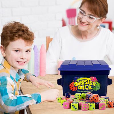 Dumpster-Würfel-Set, schnelles Familien-Würfelspiel, 2–4 Spieler, Brett- und Würfelspiel mit Dumpster, 80 Würfeln und Graffiti-Aufklebern für Spieleabend, Reiseparty