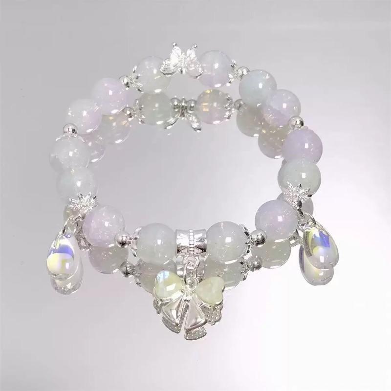 Summer Fresh and Cool Forest-themed Green Crystal Butterfly Ethereal Crystal Bracelet - A Niche Item