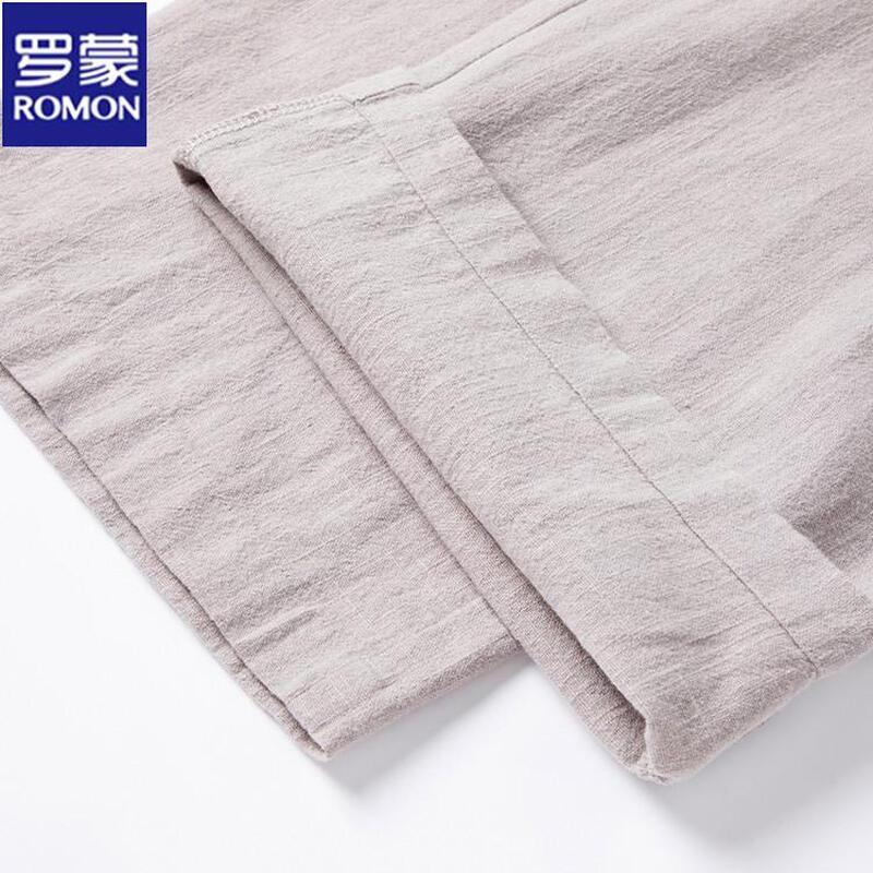 ROMON Women's Cotton Linen Wide-Leg Straight Pants