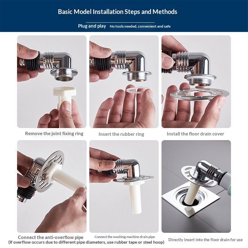 Durable Abs Floor Drain Cover Insect Control Odor Prevention Pipe Connector Bathroom Wash Machine Toilet Sewer