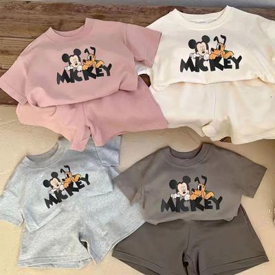 Conjunto Informal de Dos Piezas de Dibujos Animados para Niños Verano 2025: Camiseta de Manga Corta y Pantalones Cortos de Moda para Niñas y Niños