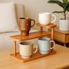Bamboo Cup Holder Space Saving Doll Figures Model Shelf Durable Cosmetic Storage Tray  Doll Storage