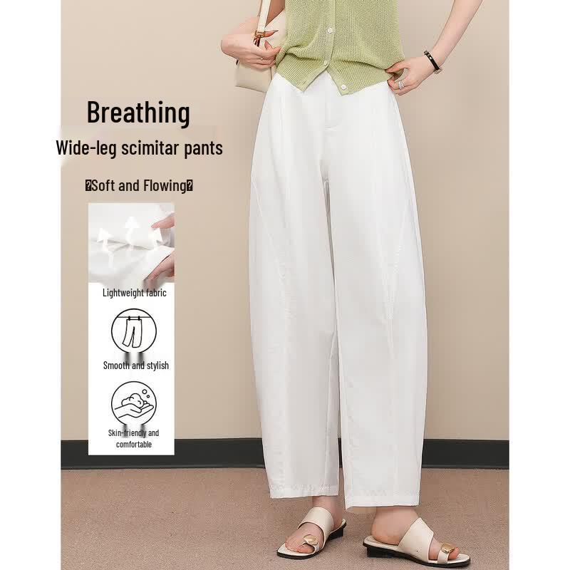 Demana Women s Cropped Curved Wide-Leg Casual Suit Pants XL