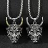 Nouveau Masque Rétro Prajna Ghost Accessoires de Bijoux Hip-Hop Pendentif Collier