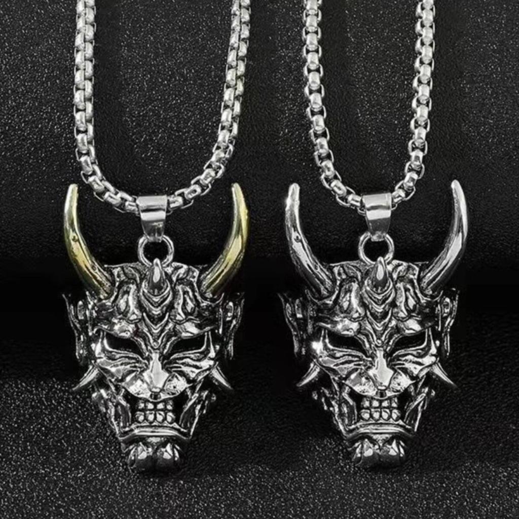 Nouveau Masque Rétro Prajna Ghost Accessoires de Bijoux Hip-Hop Pendentif Collier