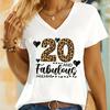 Maglietta per il 60° Compleanno da Donna Cuore Vintage 60 e Favolosa Stampa Leopardata Maglietta Estiva a Maniche Corte Magliette Favolose per il Compleanno