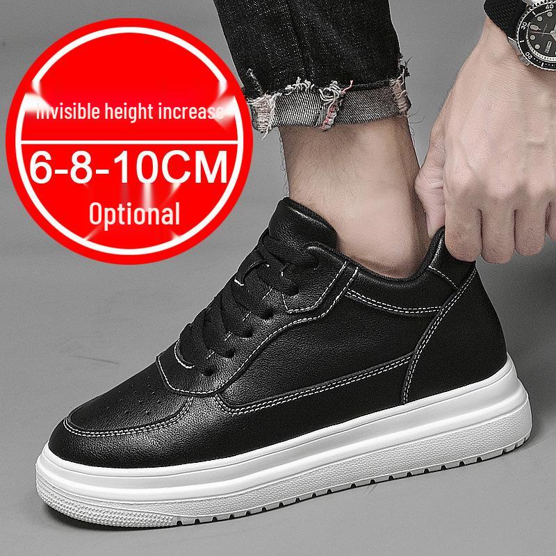 2024 Men's 10CM Height Increasing White Casual Skate Sports Shoes