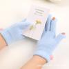 Winter Gloves Women's Velvet Thickened Five-finger Students Cute Knitted Cold-proof Riding Can Keep Warm Cycling Gloves