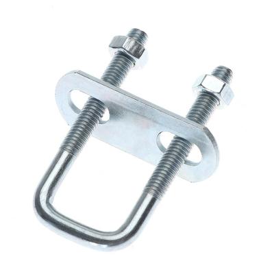 2Sets New Iron Square Clamp Right Angle U-bolt With Baffle Pipe U-clamp Screw M6 Squa Bolt