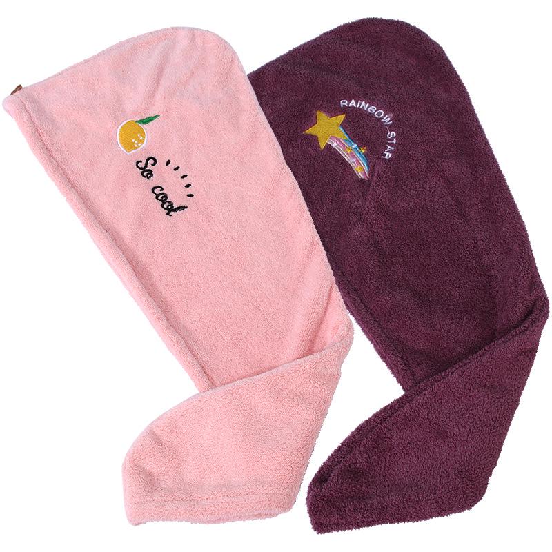 Gorro de Baño para Mujer de Secado Rápido Super Absorbente con Bordado Lindo
