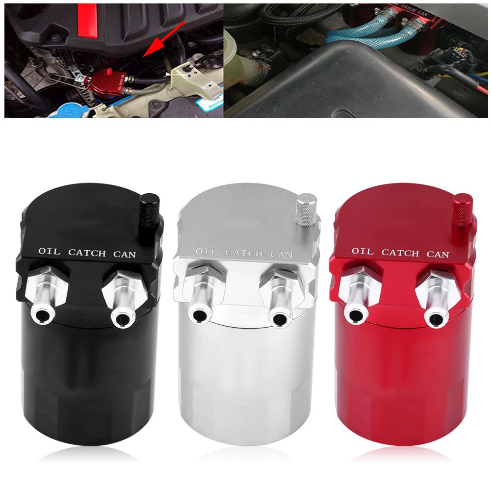 Buy Universal Aluminum Car Engine Oil Reservoir Catch Can Breather Tank
