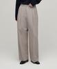 MUSINSA STANDARD WOMAN Women'S Heavyweight Fleece-Lined High-Waisted Wide Hidden Elastic Waist Slacks [Light Beige]