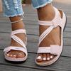 Women's Summer Wedge Sandals - Round Toe Velcro Strap Casual Slope Heel Shoes, Comfortable Walking Sandals for Ladies